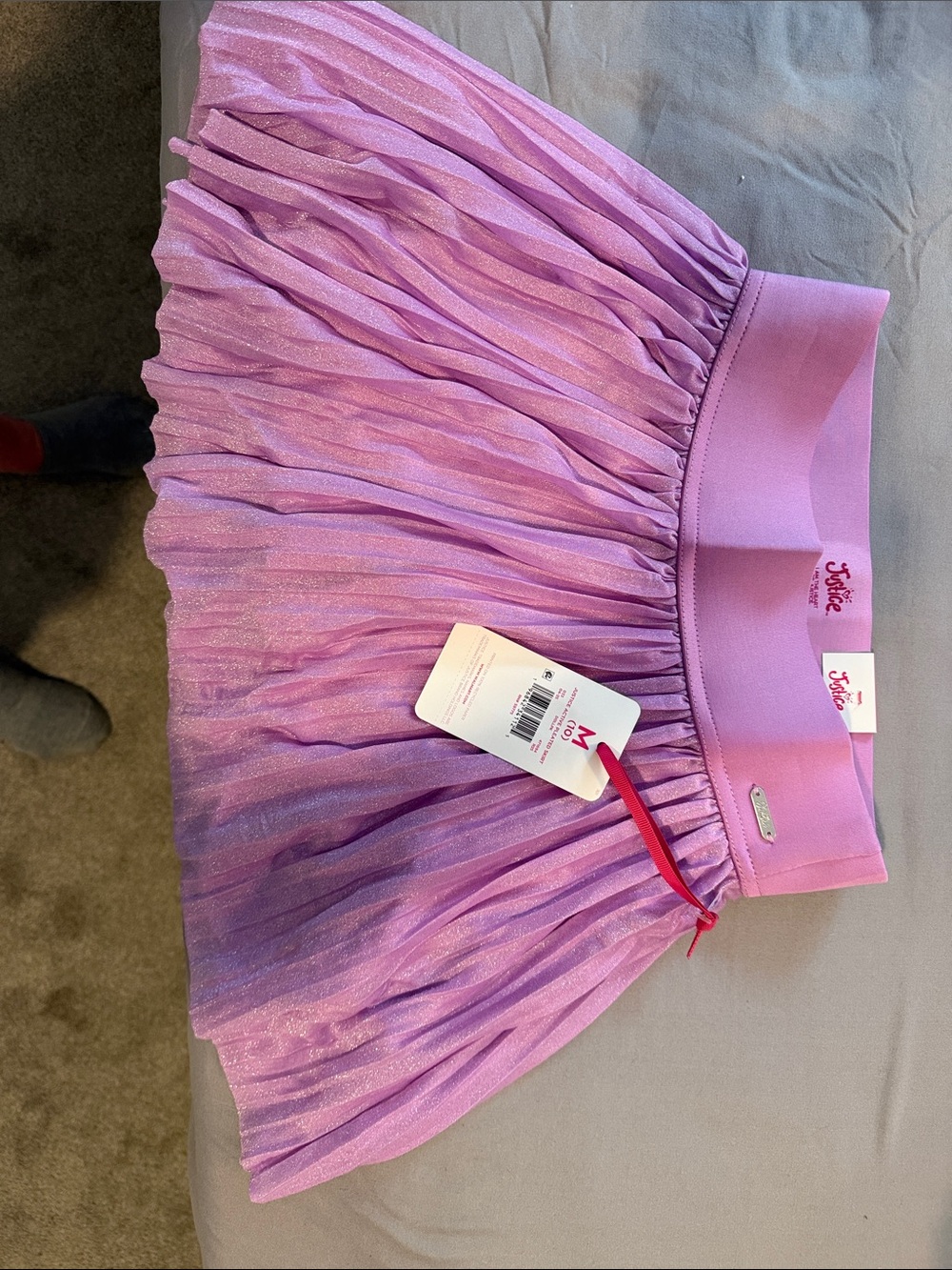 Justice Shimmery Lavender Pleated Skirt